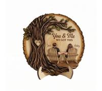 Fxzqgnh Placa Conmemora de Madera Decora de Mesa con Soporte con Acabado Artesanal y Borde Rústico Base Estable para Apoyo Vertical Escena Romántica Adecuada para Salón Repisa, 8 Pulgadas