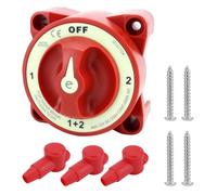 Fxzqgnh Seccionador Giratorio Interruptor, 9001E Interruptor De Desconexión Con Selector 1-2-Ambos, 32V DC/350A, Con 3 Fundas Y 4 Tornillos