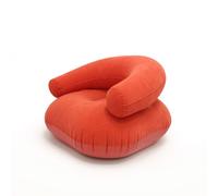 Fxzqgnh Sofá Inflable con Reposabrazos Flocado Sofá Inflable con Respaldo Portátil Sillón Hinchable para Estudiantes, Adultos, Dormitorio, Balcón, Camping, Rojo Anaranjado, Clásico Caja De Color