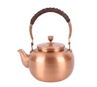 Fxzqgnh Tetera Cobre Metálico Hervidor Agua con Tapa Clásico para Cocina, Tetera De Cobre Estilo Manzana, 1.3L, 0.75KG