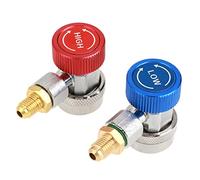 Fydun Adaptador de Acoplador de Aire Acondicionado de Conector Rápido Bajo/alto R134 A/C con Tapa para Aire Acondicionado de Coche