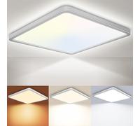 Fynokst Plafon LED Techo 29CM, 24W 3200LM Lampara Techo, 3 Colores 3000/4000/6500K Lampara Techo LED,IP54 Ultra Delgado Plafones Para Dormitorio Cocina Salon Baño Comedor Pasillo, 1 Piezas