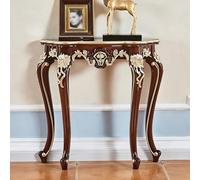 FYRDTNG Consola Estilo Provincial Francés, Mesa de Entrada Vintage con Detalles Dorados, Mueble Recibidor Estrecho y Elegante, Mesa Auxiliar Decorativa(Gold Trim,100cm/39.3in)