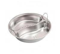 FytStycale Banja Dividida Diseño Dividido Banja Acero Inoxidable 304 Asa Alambre Rejilla Inox 304 para Aparato para Cocinar Arroz, Grande 22 Cm De Diámetro
