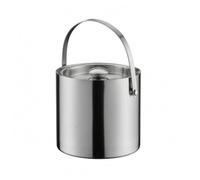 FytStycale Cubitera Acero Inoxidable Asa Arqueada Cubitera Doble Pared Superficie Brillante Cubo Hielo con Tapa para Bar, 2L, Brushed