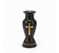 FytStycale Jarrón con Fácil Usar Florero Resistente a la Intemperie Recipiente para Familias, Cementerio, Negro