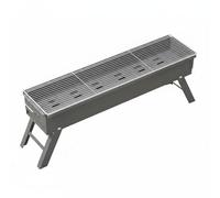 FytStycale Parrilla Plegable de Carbón Gran Capacidad para Camping, 80 Cm + Guantes Blancos + Ensartador + Cepillo Aceite + 50 Brochetas Redondas 35 Cm + 2 Rejillas 40 Cm