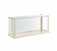FytStycale Vitrina de Figuras Acrílica Resistente Caja Exhibidora Antipolvo Minimalista Organización del Hogar para Colección, Estantería, Escritorio , Crema