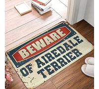 FZFN Alfombrilla de piso Beware Of Airedale Terrier, alfombra suave retro, alfombrilla antideslizante para puerta de baño, entrada, dormitorio, sala de estar (40 x 60 cm)