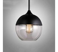 FZQSXAZU Lámparas Colgantes de Cristal Riankh Nordic Modern Loft con Casquillo E27 y E26, Luces LED para Cocina, Restaurante, Bar, Sala de Estar y Dormitorio (Color: Ámbar-D) (Color: Transp