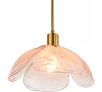 FZQSXAZU Lámparas Colgantes de vidrieras Florales, lámpara de araña con Forma de pétalo Rosa y luz Verde, lámpara de Techo Colgante Moderna nórdica, Azul, para Pasillo, Isla de Cocina, Sala