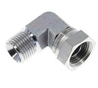G 1/2'' M/F Codo de 90 grados de acero galvanizado 300 Bar - Hidráulico