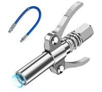 G Acoplador de Pistola de Engrase,Boquilla de Grasa de Alta Presión con Manguera de 30cm,Boquilla de Pistola de Grasa con Doble Mango para Todo Tipo de Prensas de Engrasado,Alta Presión NPT 10000 PSI