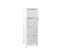 G Cajonera Blanca de Madera con 4 Cajones 25x25x78cm /30x20x67cm- Versátil y Funcional