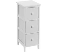 G Cajonera Blanca de Madera de Paulonia con 3 Cajones de 25x25x60 cm/30x24x60cm/28x37x57cm/25x25x51cm - Versátil y Práctica