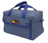 G & F 10095 Government Issued Style Mechanics Heavy Duty Tool bag with Brass zipper and side pockets, tool bag for cars, drill, garden and electrician. Navy Blue
