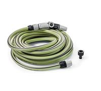 G.F. Srl Tubo RECO de 25 m de tubo para riego Ø 1/2" de plástico reciclado en kit (rueda ergonómica de 3 chorros, accesorios, toma de grifo). Fabricado en Francia. Color verde lima
