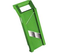 G S D Haushaltsgeräte 30021 - Rallador de verduras universal con 3 inserciones de plástico en color verde para cortar en diferentes grosores de disco, cuchillo de acero inoxidable, dimensiones: 11 cm