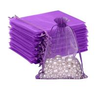 G2PLUS 100PCS Bolsas de Organza Violeta Bolsas de Organza de Regalo Bolsas Tela Pequeñas Bolsitas de Tela para Boda Favores y Joyas Dulces 13x18cm
