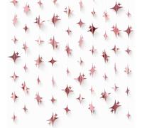 G2PLUS 12m Guirnalda Estrellas Rosa Oro,Guirnalda de Papel Brillante | Banner de Feliz Cumpleaños para Fiestas,bricolaje y fondos de fotografías
