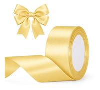 G2PLUS 22M Cinta de Satén Oro Champagne 4cm De Ancho Lazo Cinta De Satén Cinta de Regalo Cintas de Adorno de Costura Para el embalaje de regalos; Bodas,tocado y Ramos