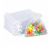 G2PLUS 50PCS Bolsas de Organza Blanco Bolsas de Organza de Regalo Bolsas Tela Pequeñas Bolsitas de Tela para Boda Favores y Joyas Dulces 7x9cm
