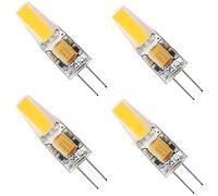 G4 12V LED bombillas, 6W equivalente a 60W AC DC 12V, ahorro de energía y vida útil, silicona de bombilla LED de bi-pin para debajo de la luz del puck del gabinete(paquete de 4)(blanco caliente)