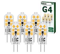 G4 LED Bombilla 12V, 1,2W LED Bulbo Equivalente Halógeno Bi Pin G4 10W, Blanco Calido 3000K, Sin Parpadeo, 120LM No-Regulable, Ahorro de Energía, Pack de 6