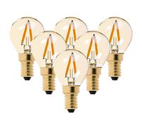 G40 LED Filament Mini Globe Light Source 1W Ultra Warm White 2200K Small Edison Screw E14 SES 12-24V Candelabra Bulbs Non-Dimmable, 6-Pack