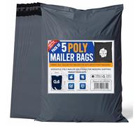 G4GADGET 5 bolsas postales grandes grises de 559 mm x 762 mm, bolsas de embalaje autosellantes duraderas para vendimia, entrega de paquetes, envío de ropa y envío