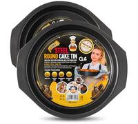 G4GADGET Paquete de 2 moldes para tartas de 8 pulgadas para hornear, antiadherentes, redondos, de 20 cm, para tarta de queso, moldes de molde, aptos para horno y congelador para hornear en el hogar y