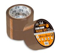 G4GADGET Paquete de 3 cintas de embalaje marrón fuerte, 48 mm x 60 m, cinta de embalaje resistente para cajas de mudanza, envío y embalaje