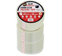 G4GADGET Paquete de 3 cintas de embalaje transparentes - Cinta transparente resistente de 48 mm x 60 m - ideal para mudanzas, cajas de embalaje y embalaje seguro