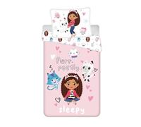 Gabby Casa de Muñecas Niña Funda Nórdica Cama 90 135x200 + Funda 80x80 Rosa