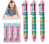 Gabby's Dollhouse - Bolígrafos multicolores 6 en 1 retráctiles con diseño de arco iris, para niños, oficina, escuela, estudiantes, niños, regalo de Disney