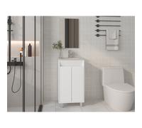 Gabinete de baño Brady 45 cm + espejo Bologna, blanco MQZ White