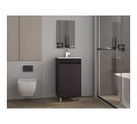 Gabinete de baño Brady 45 cm + espejo Bologna, wengué Brown