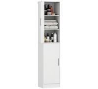 Gabinete de baño HOMCOM, columna de baño estrecha con y 4 estantes ajustables, armario de almacenamiento para , inodoro, espacios pequeños, 40 x 35 x 180 cm