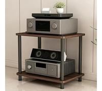 Gabinete de Componentes Multimedia con Soporte Av de 2 Niveles Gabinete | Estante Esquinero, Torre de Audio,Soporte for Reproductor de Cd for el Hogar,Audio y Vídeo,Dj,Teatro(Walnut,60x52.5cm)