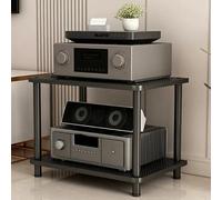 Gabinete de Componentes Multimedia con Soporte Av de 2 Niveles Gabinete | Estante Esquinero, Torre de Audio,Soporte for Reproductor de Cd for el Hogar,Audio y Vídeo,Dj,Teatro(Carbon,60x47.5cm)