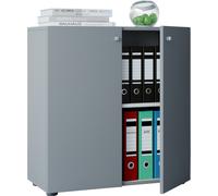 Gabinete de oficina con 2 compartimentos | moderno gabinete de archivo con puertas giratorias | Dimensiones aprox. B. 70 x H. 74 x D. 40 cm - Lona 2-compartimento