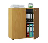Gabinete de oficina con 2 compartimentos | moderno gabinete de archivo con puertas giratorias | Dimensiones aprox. B. 70 x H. 74 x D. 40 cm - Lona 2-compartimento