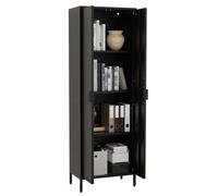 Gabinete de oficina con 4 compartimentos | Librería | Armario de metal | Dimensiones aprox. H. 180 x W. 60 x D. 35 cm - Flokas XL