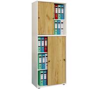 Gabinete de oficina con 5 compartimentos | moderno gabinete de archivo con puertas correderas y cerradura | Dimensiones aprox. B. 70 x H. 184 x D. 37 cm – Lona 5 compartimentos bloqueables