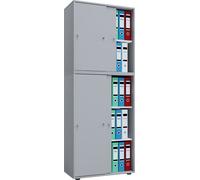Gabinete de oficina con 5 compartimentos | moderno gabinete de archivo con puertas correderas y cerradura | Dimensiones aprox. B. 70 x H. 184 x D. 37 cm – Lona 5 compartimentos bloqueables