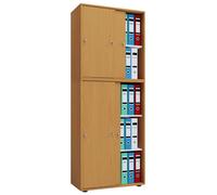 Gabinete de oficina con 5 compartimentos | moderno gabinete de archivo con puertas correderas y cerradura | Dimensiones aprox. B. 70 x H. 184 x D. 37 cm – Lona 5 compartimentos bloqueables