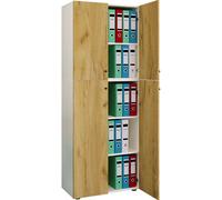 Gabinete de oficina con 5 compartimentos | moderno gabinete de archivo con puertas giratorias | Dimensiones aprox. B. 70 x H. 184 x D. 40 cm – Lona 5 compartimentos
