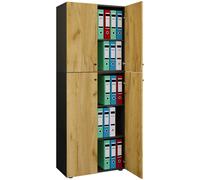Gabinete de oficina con 5 compartimentos | moderno gabinete de archivo con puertas giratorias | Dimensiones aprox. B. 70 x H. 184 x D. 40 cm – Lona 5 compartimentos