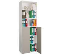Gabinete de oficina con 6 compartimentos | Estante de oficina | Gabinete de archivo moderno con puertas giratorias | Dimensiones aprox. H. 220 x W. 70 x D. 40cm – Lona 6-compartimento