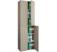 Gabinete de oficina con 6 compartimentos | moderno gabinete de archivo con puertas giratorias | Dimensiones aprox. H. 220 x W. 70 x D. 40cm – Lona 6-compartimento